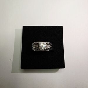 Cushion Cut 1 CT size 8 Moissanite Silver Ring
